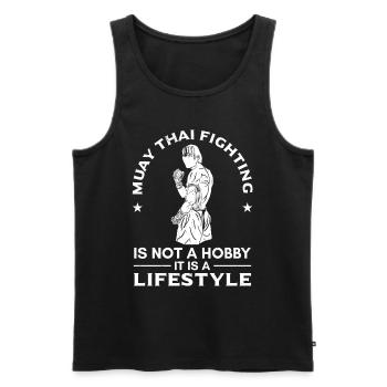 Le combat de Muay Thai n’est pas seulement un passe-temps, c’est une vie - Débardeur bio Premium Homme - noir - Devant - Michal (187cm)
