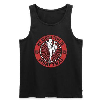 Muay Thai Fighting - My blood type is Muay Thai - Men's Premium Organic Tank Top - black - Front - AI Model Male 178 light (178cm)