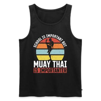 L’école est importante mais Muay Thai Kids Muay Thai F - Débardeur bio Premium Homme - noir - Devant - Michal (187cm)