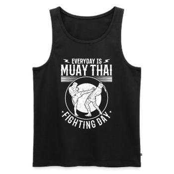 Every day is Muay Thai fighting day - Muay Thai Fi - Men's Premium Organic Tank Top - black - Front - AI Model Male 178 light (178cm)