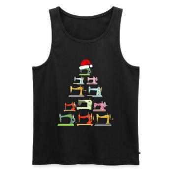 Christmas Tree from Sewing Machines Christmas - Men's Premium Organic Tank Top - black - Front - Michal (187cm)