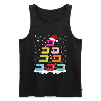 Sapin de Noël des machines à coudre Noël - Débardeur bio Premium Homme - noir - Devant - Michal (187cm)