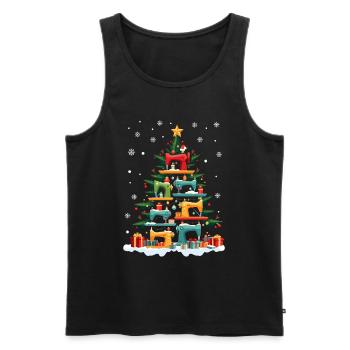 Sapin de Noël des machines à coudre Noël - Débardeur bio Premium Homme - noir - Devant - Michal (187cm)