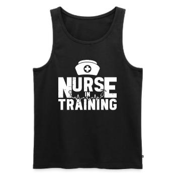 Nurse in training - Hospital Nurse Nursing School - Men's Premium Organic Tank Top - black - Front - AI Model Male 178 light (178cm)