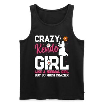 Kendo Filles Kendo Lutteur Crazy Kendo girl - Débardeur bio Premium Homme - noir - Devant - Michal (187cm)