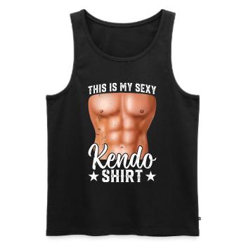 C’est ma chemise de Kendo sexy Kendo Wrestler - Débardeur bio Premium Homme - noir - Devant - Michal (187cm)