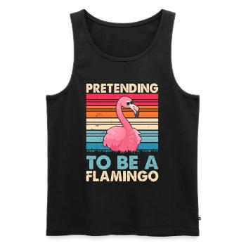 Pink Flamingo Lover - Pretending to be a Flamingo - Men's Premium Organic Tank Top - black - Front - AI Model Male 178 light (178cm)