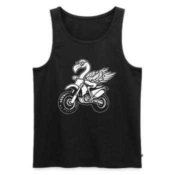 Flamingo Dirtbike Flamingo Funny Flamingo - Männer Premium Bio Tank Top - Schwarz - Vorne - Michal (187cm)