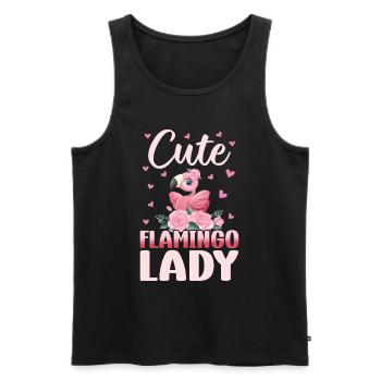 Cute Flamingo Lady - Pink Flamingo Girl - Men's Premium Organic Tank Top - black - Front - Michal (187cm)