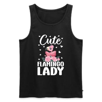 Cute Flamingo Lady - Flamingo Girl - Men's Premium Organic Tank Top - black - Front - Michal (187cm)