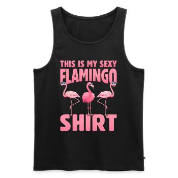 C’est ma chemise sexy flamant rose - Pink Flamingo - Débardeur bio Premium Homme - noir - Devant - Michal (187cm)