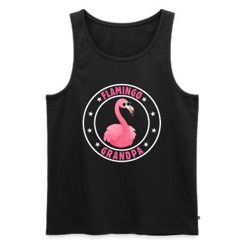 Flamant rose Grand-père Flamant rose Grand-père Oiseau flamant rose - Débardeur bio Premium Homme - noir - Devant - AI Model Male 178 light (178cm)