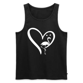 Flamingo Heart Flamingo Lover Flamingo - Men's Premium Organic Tank Top - black - Front - AI Model Male 178 light (178cm)