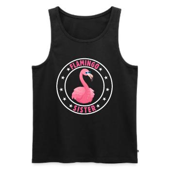 Flamingo Sister Flamingo Sister Flamingo Bird - Men's Premium Organic Tank Top - black - Front - AI Model Male 178 light (178cm)