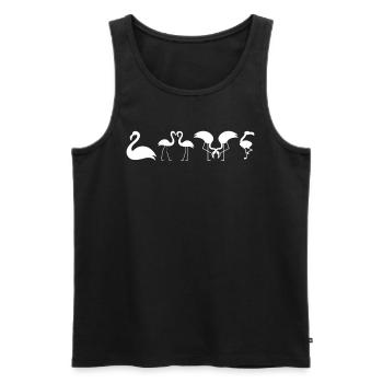 Flamingo LOVE Flamingo Lover Rose Flamant rose - Débardeur bio Premium Homme - noir - Devant - AI Model Male 178 light (178cm)