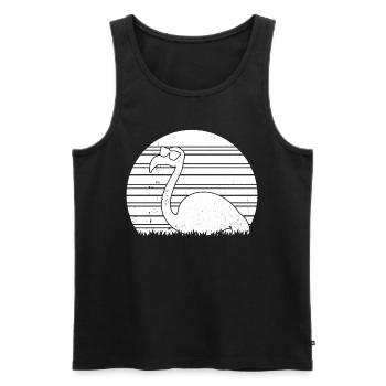 Flamingo Lover Flamingo Retro Flamingo Funny - Men's Premium Organic Tank Top - black - Front - AI Model Male 178 light (178cm)