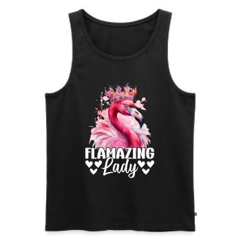 Flamazing Lady - Pink Flamingo Lover Flamingo Girl - Débardeur bio Premium Homme - noir - Devant - Michal (187cm)