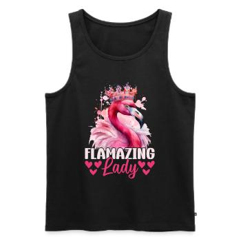 Flamazing Lady Flamingo Lover Flamingo Girl - Männer Premium Bio Tank Top - Schwarz - Vorne - Michal (187cm)