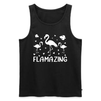 Flamazing Flamingos Pink Flamingo Lover - Men's Premium Organic Tank Top - black - Front - AI Model Male 178 light (178cm)