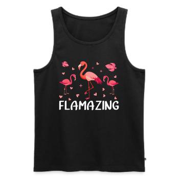 Flamingo Lover Pink Flamingo Flamazing Flamingos - Men's Premium Organic Tank Top - black - Front - AI Model Male 178 light (178cm)