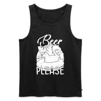 Fête Flamingo Bière s’il vous plaît Funny Flamingo - Débardeur bio Premium Homme - noir - Devant - Michal (187cm)