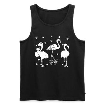 Flamants roses Flamant rose mignon - Débardeur bio Premium Homme - noir - Devant - AI Model Male 178 light (178cm)
