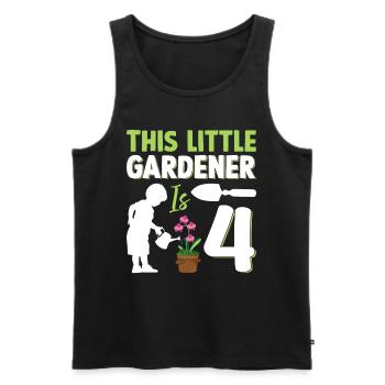 Hobby Jardinier Enfants Jardinage 4ème Anniversaire - Débardeur bio Premium Homme - noir - Devant - Michal (187cm)