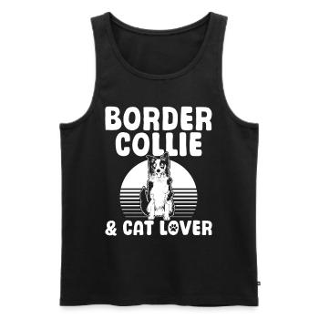 Border Collie & Cat Lover - Border Collie Dog - Männer Premium Bio Tank Top - Schwarz - Vorne - Michal (187cm)