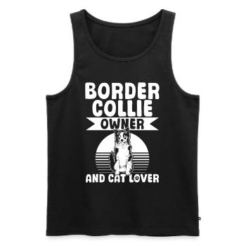 Propriétaire de Border Collie et amoureux des chats - Border Collie - Débardeur bio Premium Homme - noir - Devant - Michal (187cm)