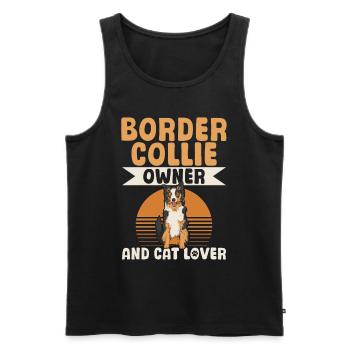 Propriétaire de Border Collie et amoureux des chats - Border Collie - Débardeur bio Premium Homme - noir - Devant - Michal (187cm)