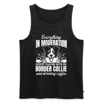 Dictons Border Collie Border Collie Lover - Débardeur bio Premium Homme - noir - Devant - AI Model Male 178 light (178cm)