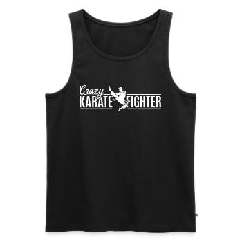 Arts Martiaux de Karaté - Crazy Karate Fighter - Débardeur bio Premium Homme - noir - Devant - Michal (187cm)