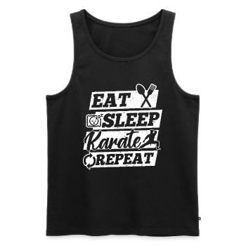 Eat Sleep Karate Repeat - Karate Martial Arts - Men's Premium Organic Tank Top - black - Front - Michal (187cm)