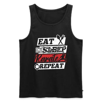 Karate Fighter Karate Martial Arts - Eat Sleep - Men's Premium Organic Tank Top - black - Front - Michal (187cm)