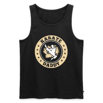 Fighting Karate Daddy Karate Fighter - Männer Premium Bio Tank Top - Schwarz - Vorne - Michal (187cm)