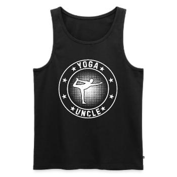 Oncle Yoga Amateur de Yoga - Débardeur bio Premium Homme - noir - Devant - Michal (187cm)