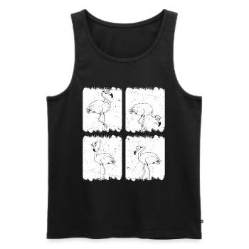 Retro Flamingo - Pink Flamingo Bird - Men's Premium Organic Tank Top - black - Front - AI Model Male 178 light (178cm)