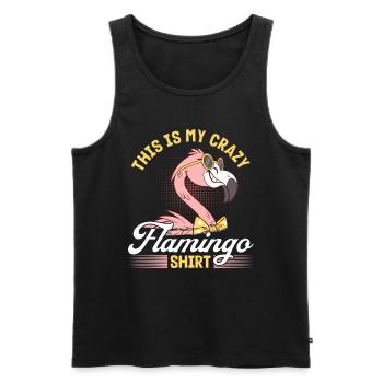 This is my crazy flamingo shirt Flamingo Bird - Men's Premium Organic Tank Top - black - Front - AI Model Male 178 light (178cm)