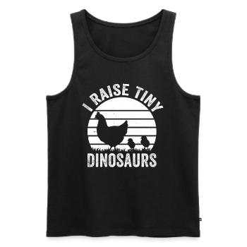 Funny Farmer Dino Farmer - J’élève de minuscules dinosaures - Débardeur bio Premium Homme - noir - Devant - Michal (187cm)