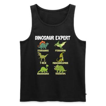 Funny Dinosaur - Dinosaur expert Brachiosaurus - Men's Premium Organic Tank Top - black - Front - AI Model Male 178 light (178cm)