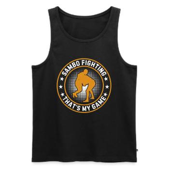 Sambo fighting that's my game - Funny Sambo - Men's Premium Organic Tank Top - black - Front - Michal (187cm)