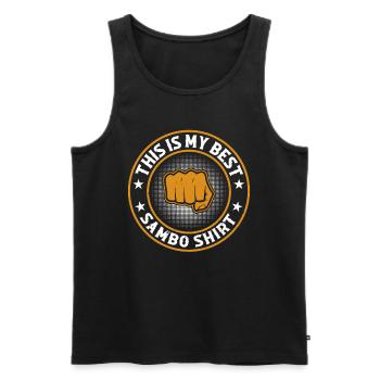 This is my best Sambo shirt Sambo Fighter Sambo - Männer Premium Bio Tank Top - Schwarz - Vorne - Michal (187cm)