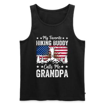 My Favorite Hiking Buddy Calls me Grandpa Hiking - Männer Premium Bio Tank Top - Schwarz - Vorne - Michal (187cm)