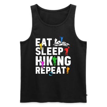 Eat Sleep Hiking Repeat - Adventure Hiking Lover - Men's Premium Organic Tank Top - black - Front - Michal (187cm)