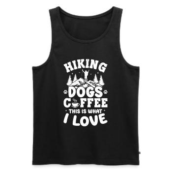 Hiking Dogs Coffee This Is What I Love - Mountain - Männer Premium Bio Tank Top - Schwarz - Vorne - Michal (187cm)