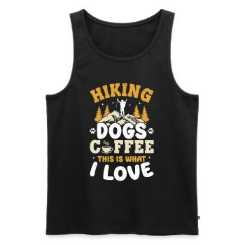 Hiking Dogs Coffee This Is What I Love - Mountain - Männer Premium Bio Tank Top - Schwarz - Vorne - Michal (187cm)