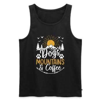 Dogs, Mountains & Coffee - Dog Lover Mountain - Men's Premium Organic Tank Top - black - Front - Michal (187cm)