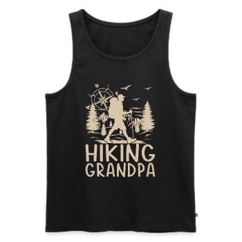 Hiking Grandpa Hiking Lover Mountain Hiking - Men's Premium Organic Tank Top - black - Front - Michal (187cm)