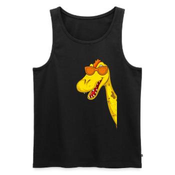Funny Dino with Sunglasses Funny Dinosaur - Männer Premium Bio Tank Top - Schwarz - Vorne - Michal (187cm)