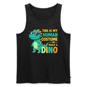 Drôle de dinosaure - C’est mon costume humain Je suis - Débardeur bio Premium Homme - noir - Devant - Michal (187cm)